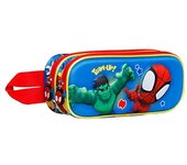 Marvel Spiderman Team 3D Double Pencil Case, Multicolour