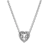 New Classic Elevated Heart Necklace Charm Women's Love Series Fit Original Rings Earrings Wedding Jewelry Gift Set