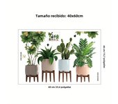 Watercolor Simulation Flower Cactus Potted Green Plant Wall Stickers for Bedroom Living Room Foyer Decoration Wall Decals