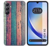 Funda Silicona para Samsung Galaxy A34 5G diseño Madera 10 Dibujos