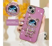Nova 9 SE Case Quicksand Bear Astronaut Phone Case For Huawei Nova 9SE 8i 5t 3i 7SE 7 8 9 10 Pro Y70 Y90 Plating Kickstand Cover
