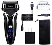 Wet Dry Rechargeable Electric Shaver For Men Facial Beard Electric Razor Stubble 3-Blade System Shaving Machine Washable