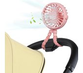 Mini ventilador portátil, ventilador de mano con Clip de luz nocturna, recargable por USB, para coche/cochecito/bicicleta/Camping