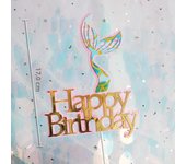 Mermaid Cake Topper Blue Ocean Seahorse Starfish Seaweed Coral for Kids 1st Birthday Party Boy Girl Baby Shower Party Decoration