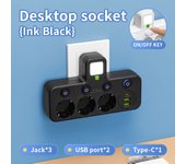 Enchufe de pared con tapa independiente y USB adaptador de red UE AC enchufe de la tira de alimentación con protector de sobrecarga