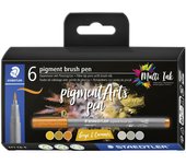 Rotulador con pincel para pigmentos Fiber Pen de STAEDTLER, grises y caramelos,
