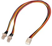 CABLEPELADO Cable de extensión de Ventilador de 3 Pines con Divisor, Cable Divisor de Ventilador de 3 Pines, Cable Y de Ventilador de 3 Pines, Cable de extensión de Ventilador PWM, 25 cm