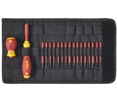 Wiha Juego de destornilladores y bits slimVario® en surtido, de 19 unid., incl. bolsa plegable (41231)