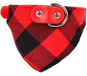 Pet scarf, dog saliva towel, neck cover, cat plaid triangular scarf