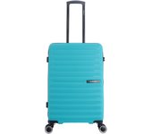 SAXOLINE Maleta mediana, colección Fiesta, color turquesa, material polipropileno, 4 ruedas, tamaño 65,5x42x26 cm, 72 litros, 3.4 kg