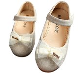 Toddler Little Girls Ballerina Flats Shoes Ballet Princess Bow Wedding Party Dress Shoes