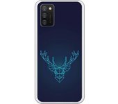 Funda compatible con Samsung Galaxy A02S - Be Unique Funda Gel reno azul geométrico