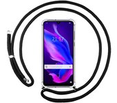Tumundosmartphone Funda Colgante Transparente para Huawei P30 Lite con Cordon Negro