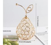 Creative New 3D Crystal Apple Ornaments Gold Shiny Bling Rhinestone Pineapple Shape Snow Pear Crafts Tabletop Decoration Gifts