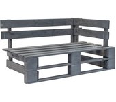 Banco esquinero de Palés para Jardín Madera Gris