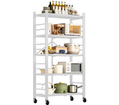 MAGIC SELECT Estantería para Almacenaje, Repisa Modular Multiuso, Estante con Ruedas, Estantería de Pie Plegable, Mueble para Cocina, Baño, Habitación, Salón con Baldas de Almacenamiento.