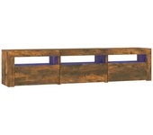 vidaXL Mueble de TV con luces LED color roble ahumado 180x35x40 cm