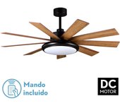 FABRILAMP Ventilador DC Pireo 36w Negro 9 Aspas Roble/haya