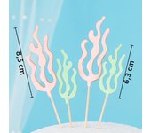 Mermaid Cake Topper Blue Ocean Seahorse Starfish Seaweed Coral for Kids 1st Birthday Party Boy Girl Baby Shower Party Decoration