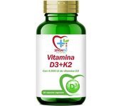 Vitamina D3 y K2 - 60 Capsulas - Vitamina D 4000 IIU Alta Dosis - SENSAIDO