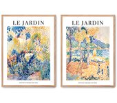 Set de 2 cuadros calidad premium con marco de madera - 30x40 cm o 50x70 cm - POSTER LAB