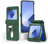 Card Holder Ring Hinge Protection Phone Case For Samsung Galaxy Z Flip 6 5 Flip6 Flip5 5G Hard PC Shockproof Protective Cover