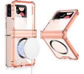 For Samsung Galaxy Z Flip 5 4 3 Magsafe Magnetic Wireless Charging Case Colorful Transparent Folding Hinge Shockproof Hard Cover