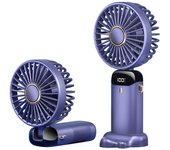 Ventilador portátil USB de Mano plegable con Pantalla y soporte para teléfono recargable de 5 velocidades con soporte de Cuello