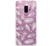 Funda compatible con Samsung Galaxy S9 Plus - Patron plumas blancas