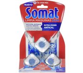 Somat Aditivo Lavavajillas Pastillas Limpia Máquinas (3 dosis), limpia lavavajillas para cal y grasa, limpiador para lavavajillas durante el lavado