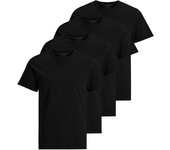 Jack & Jones Camiseta para Hombre, Pack de 4 - JACBASIC CREW NECK TEE, Manga corta, lisa, algodón JACBASIC CREW NECK TEE 2PK