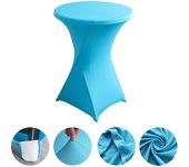 High End Hotel Wedding Decoration Solid Color Cocktail Four Corner Bar Set Elastic Table Set Circular Tablecloth