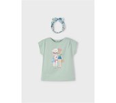 Moda infantil niña MAYORAL 3.009 10 CAMISETA MANGA CORTA BANDA JADE 35447 25V