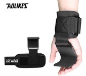 AOLIKES Weight Lifting Hook Grips Padded With Wrist Wraps Hand-Bar Powerlifting Gloves Heavy Duty Pull-ups Hooks Gym Training