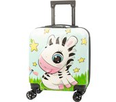 Maleta trolley infantil en material ligero de ABS de alta resistencia. Cerradura numérica4 ruedas dobles giratorias 360°. 35x23x45 Cm.