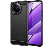 Funda para móvil Realme 11 5G Carcasa Protectora Antigolpes Silicona Negra Diseño Fibra de Carbono Resistente Absorción de Choque [Compatible Carga Inalámbrica]