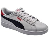 Zapatillas Deportivas Para Niños, Marca Puma, En Color Blanco Con Azul. Puma.