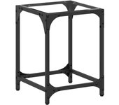 vidaXL Mesa de centro superficie vidrio transparente acero 30x30x40 cm Transparente, Negro, Mesita de Salón o Comedor o Auxiliar Mesa de Café Meuble Salón