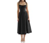 Women Summer Dress Solid Color Sleeveless Bandage Party A-line Dress for Cocktail Nightclub Beach Chic Casual 90s clothe vintage
