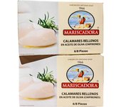 Calamares rellenos en aceite de oliva (Chipirones) 6/8 piezas de Mariscadora (Pack de 2 unidades)