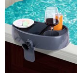 Bandeja ajustable para bañera de hidromasaje, mesa auxiliar para bañera de hidromasaje, piscina sobre el suelo, mesa auxiliar para bañera, spa, patio al aire libre (1 pieza)