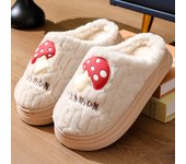 Zapatillas de algodón de Suela Gruesa para Mujer en otoño e Invierno Zapatillas de Pareja de Felpa de Hongos Lindas para Interior para Hombres en Invierno Zapatillas de algodón Antideslizantes cálidas