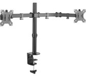 Tooq Soporte TV Mesa VESA 100 para 2 Monitores Giratorio E Inclinable