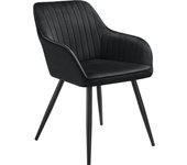 Tectake - Silla de comedor Marilyn 58 x 62 x 82 cm, Aspecto de terciopelo, Patrón acolchado, Silla para salón o dormitorio, Mueble moderno, Respaldo continuo, Patas de acero, Sillas para salón modernas, Pies antideslizantes, Capacidad de carga 120 kg