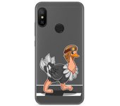 Tumundosmartphone Funda Gel Transparente para Xiaomi Redmi 6 Pro / Mi A2 Lite diseño Avestruz Dibujos