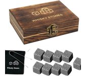9Pcs Whiskey Stones Gift Set Granite Chilling Stones Whiskey Rocks Reusable Ice Cubes Best Gift Whiskey Stones Whisky Rocks