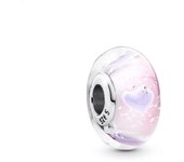 NEW Europeans Pink Original Charms Love Potion Murano Glass Heart Dangle Bead Fit 925 Sterling Silver Bracelet DIY Women Jewelry