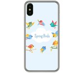 Tumundosmartphone Funda Gel Tpu para Iphone X / XS Diseño Spring Birds Dibujos