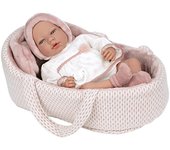Muñeca Elegance 40 Cm Andie Rosa C/Capazo C/Mecamismo Lloro Try Me C/Bolsa
