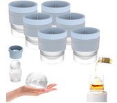 Molde de silicona para cubitos de hielo de fusión lenta apilable de grado alimenticio para hacer cubitos de hielo de whisky, esferas de hielo grandes de 2,5 pulgadas, molde para cubitos de hielo de whisky, molde de silicona para cubitos de hielo
